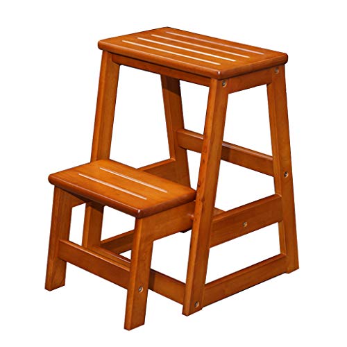 Transformant Pliant Rabattable Bibliothèque Escabeau Cuisine Utilisation de bureau Tabouret de marche/escabeau/Marche en bois à deux marches ménage d'escalier en bois élargi max. 150 kg Cover