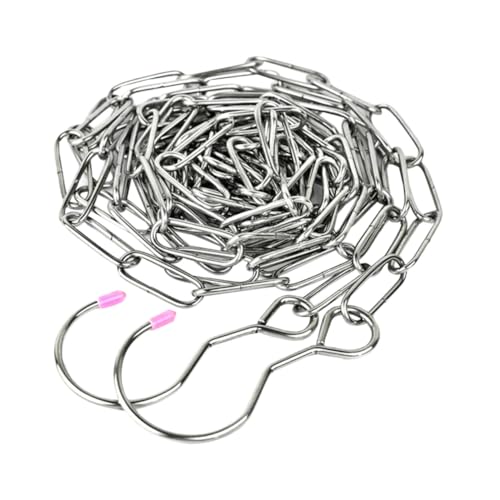 FONDOTIN ステンレス製物干しチェーン 両端フック付き 洗濯物干しラック 室内外対応 風防滑り止め 多機能衣類ハンガー キャンプ旅行用