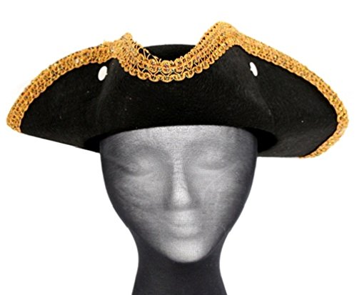 Rubies Forum Novelties Adult Deluxe Colonial Tricorn Hat - Pirate Costume Hat - Black for themed parties and Halloween3
