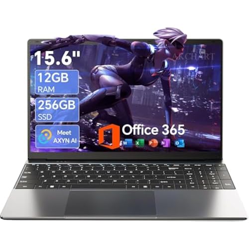 15.6'' AI Laptop with Office 365 12GB RAM 256GB SSD Win 11 Laptops