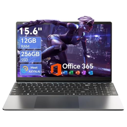 AKCHART 15.6'' AI Laptop with Office 365 12GB RAM 256GB SSD Win 11 Laptops