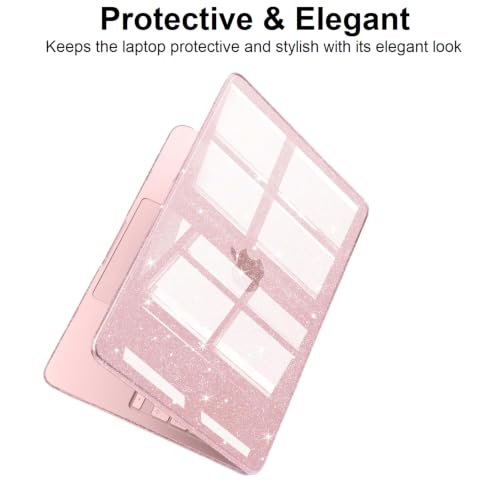 Image of Midkart Compatible with MacBook Neo Case 13 inch 2026 Release Model A3404 with A18 Pro Chip Hard Shell Case Cover with Keyguard and Dustplugs, Blush Transparent Glitter