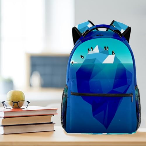 Sac à dos d'école imprimé iceberg multicolore 29x20x40cm
