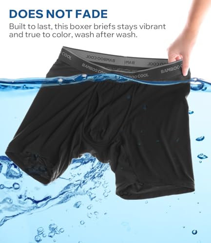 Image of BAMBOO COOL Breathable Men's Underwear Modern Multipack Comfortsoft Moisture-Wicking Boxer Briefs 6 Pack