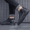 Mens Work Office Ankle Combat Boots Side Zip Lace-up Dress Shoes Casual Board Breathable Breathable Non Slip Trendy Smart Business Shoes Black #5
