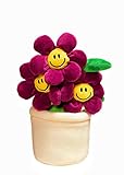 BOOTANO 11.8 Inch Super Cute Sun Flower Smiling Face Flower Creative Stuffed Plants Plush Toy Room Decoration for Your Family Birthday Gifts (8. Purple)