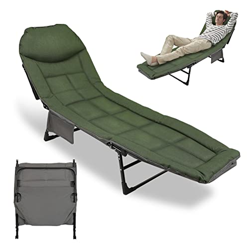 Gimisgu Karpfenliege 200 x 64 x 32 cm, Angelliege Bed Chair mit Aufbewahrungstasche, Faltbar, Maximale Belastung 150 kg, Gepolstertes Campingbett