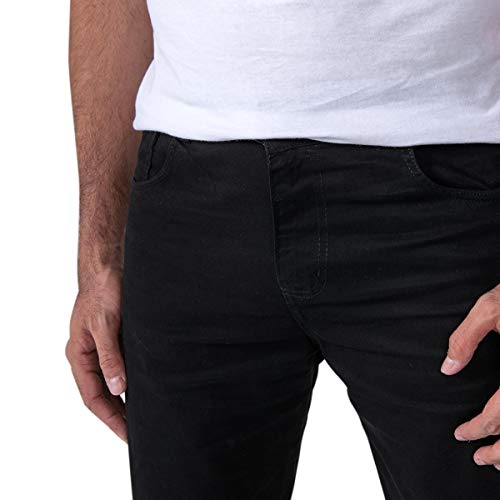 Kit com 3 Bermudas Masculinas Sarja Jeans Short Slim Lycra Brim - Preta, Jeans Claro e Jeans Escuro