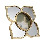 Marco de fotos decorativo: este espejo colgante está hecho de material de resina, que es conveniente para el uso a largo plazo, decoración de pared