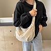 Sac À Bandoulière En Nylon Coloré Tendance Pour Femme, Sac À Bandoulière En Nylon New Moon Pour Femme, Sa c À Main À Bando ulière Hobo Pour Voyage Avec Poche Avant Zippée (Beige,Taille unique) #2