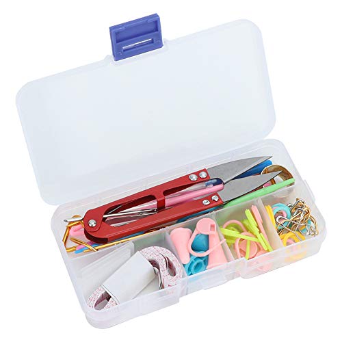 Jwthee Knitting Tool Kit, Knitting and Crochet Accessories Set Large Eye Blunt Needles Tape Measure Stitch Markers Needles Point Protectors Snips Thimble Knitting Stitch Holder Tool