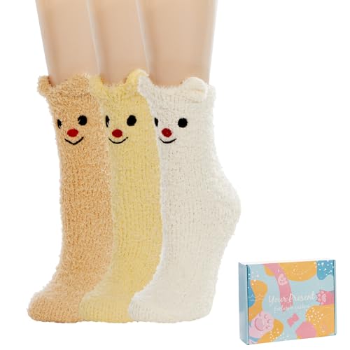 Image of Benefeet Sox Womens Fuzzy Socks Girls Cute Slipper Sock Funny Fluffy Winter Warm Soft Cozy Plush Indoor Sleep Sock