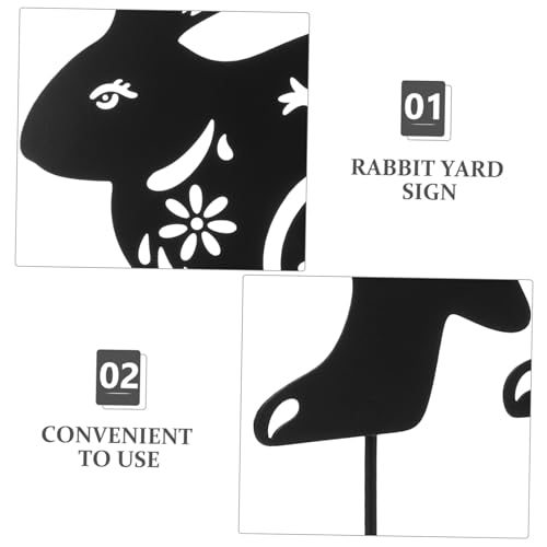 Besportble V140954IU98WC Rabbit Ground Plug Garden Animal Sign Easter Yard Signs Metal Rabbit Yard Stake Metal Bunny Stakes Bunny Metal Yard Art Easter Bunny Decor Hollow Out Spring Garden Iron thumb #7
