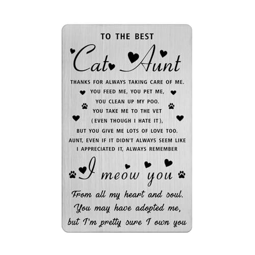 Carte cadeau chat pour femme et tante, surprise pour Thanksgiving