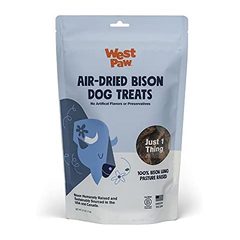 WEST PAW Air Dried Bison Lung Dog Treats – Farm Fresh Bison Lung Snacks for Dogs – Wholesome Canine Treat – Vitamins, Minerals, Proteins – One-Ingredient Treat – 2.5 Oz. (1 Pack) Cover