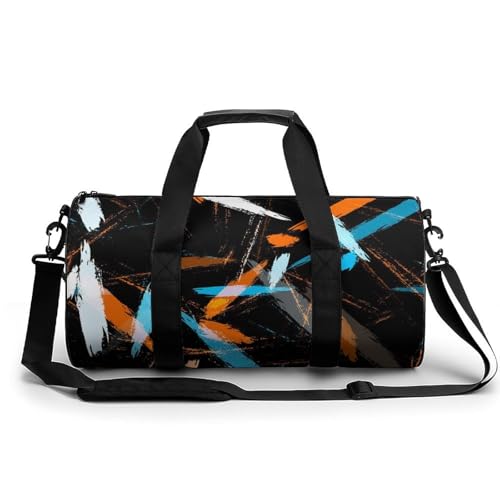 Sac week-end à rayures orange idéal pour voyager léger 45cm