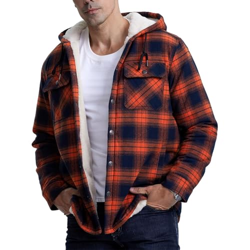 Mens Winter Jacket Warm Thicken Hunting Sherpa Fleece Lined Big and Tall Long Sleeve Zip Up Plush Vintage Streetwear2