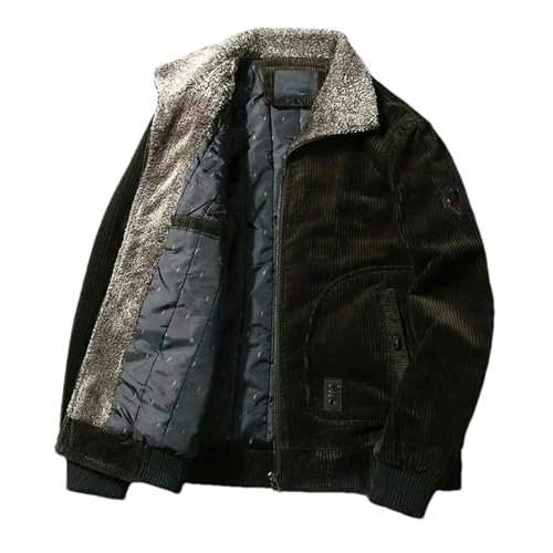 Manteau coupe-vent homme velours côtelé isolant et thermique contre le froid