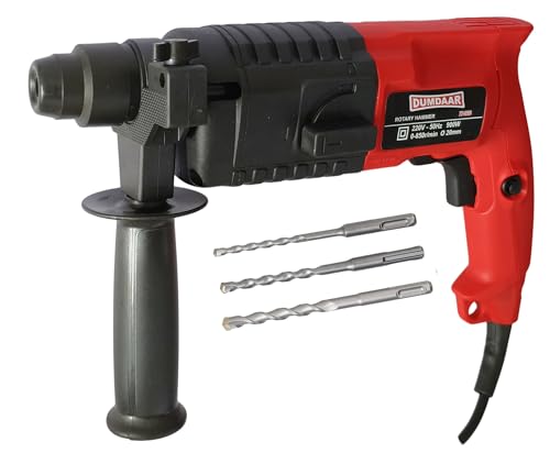 Image of Inditrust Dumdaar 900W Rotary hammer drill machine 20mm WITH 3pc Bit and carrying box (RED)