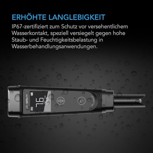 AC Infinity Hydroponic Meter PRO Kit Hochpräzisions Digital pH-Stift mit ±0,01 pH Genauigkeit und wechselbarer Sonde Alles-in-Einem Temperatur Salzgehalt EC TDS pH-Meter für Wasser Hydroponik Pflanzen