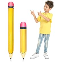 6 Pcs Large Inflatable Pencil Balloons Back to School Inflatable Pencil Balloon Graduation Party Decoration for Back to School Classroom Garden Room Birthday Party Decorations