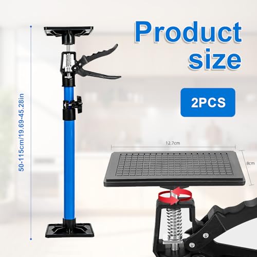 2er Set Teleskopstütze,verstellbare Stützstange von 50-115 cm,Deckenstütze,Montagestütze,Einhandstütze100 kg Tragfähigkeit,Stützpfosten für Hängeschränken,Küchenhauben,Regalen,Kleiderschränken
