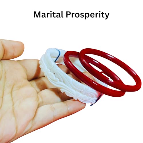 Image of Sakha pola for Women Original - Bengali Sankha Pola Bangles Set - Wedding Red & White Bangles, Lahathi, Loha Badhano, Acrylic Plastic Bangles, Calcutta Chura, Size 2.6 /2.8