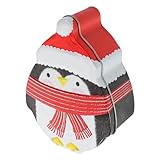 RUNROTOO Metall Keksdose mit Niedlichem Pinguin und Schneemann Design Geräumige Blechdose für Weihnachtsleckereien und Festliche Aufbewahrung