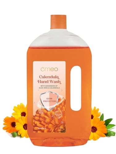 Image of Omeo Calendula Handwash Refill Pack 1litre Germ Protection & Moisturizing Hand Wash with Aloe Vera & Calendula | Tough on Germs & Dirt | Safe for All Types Skin, Daily Use