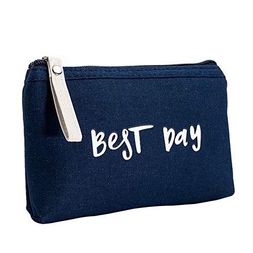 Preisvergleich Produktbild Fablcrew Kosmetiktasche aus Segeltuch, Motiv Best Day wasserdicht, Kosmetiktasche für Reisen, Kulturbeutel, dunkelblau (Blau) - VHXU64F171509UV2UBQFITH5