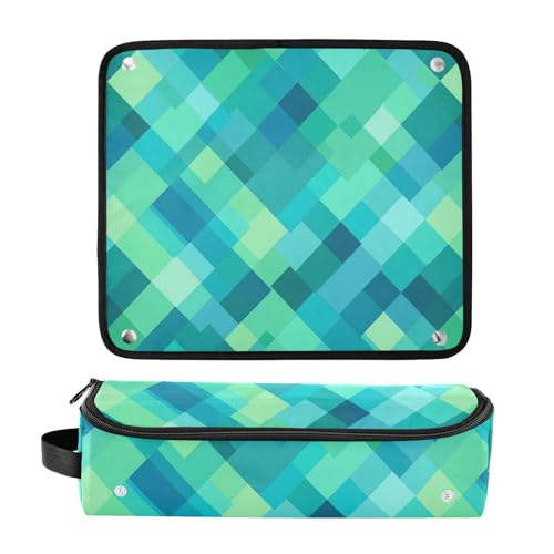 Bolsa de viaje para herramientas de cabello resistente al calor, con cierre magnético y tapete protector, color turquesa verde miniatura 3