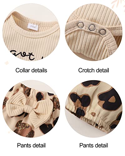 Image of DISAUR Toddler Girl Clothes Cute Leopard Ruffle Sweater Infant Girl Clothes Outfits Long Sleeve Tops Pants Set
