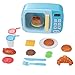 Toyvian Giocattoli da Cucina Forno simulato con Forno a microonde Rotante e Finta Giocattoli Alimentari Finti microonde Set da Gioco per Bambini Piccoli Senza Batteria (Blu)