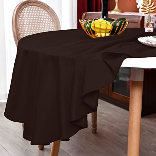 MEANMOY Brown Round Tablecloth 60 Inch Water Resistant Table Cloth by MEANMOY - Used condition - Image 5