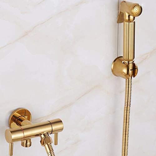 Ensemble de robinets de douche de salle de bain tête d'arrosage dorée - 4