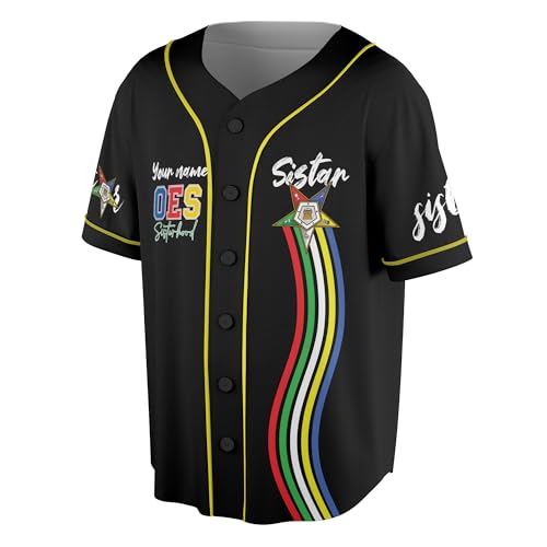 Customize Name, Chapter Name Masonic OES Order of The Eastern Star Sistar Freemason 3D Baseball Jersey S-5XL miniatura 2
