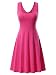 FENSACE Womens Sleeveless Scoop Neck Summer Beach Midi A Line Tank Dress, Rose, Large