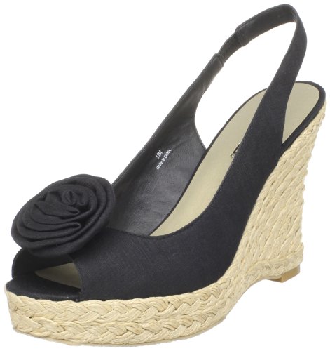 Image of Moda Spana Women's Hide Slingback Espadrille,Black Cotton Voile,13 M US