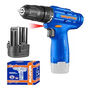 WADFOW Drill Machine for home use, 12V Drilling Machine, Cordless Drill With Battery, 15+1 torque drill, 0.8-10 mm, LED light