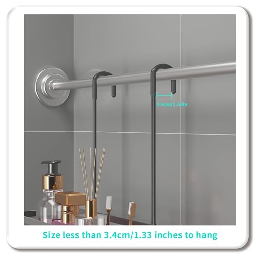 HapiRm Hanging Shower Caddy Organizer - No Drilling Shower Organizer with Inclined Shelf, Rustproof & Waterproof 304 Stainless Steel Bathroom Caddy - Black by HapiRm - Used condition - Image 6