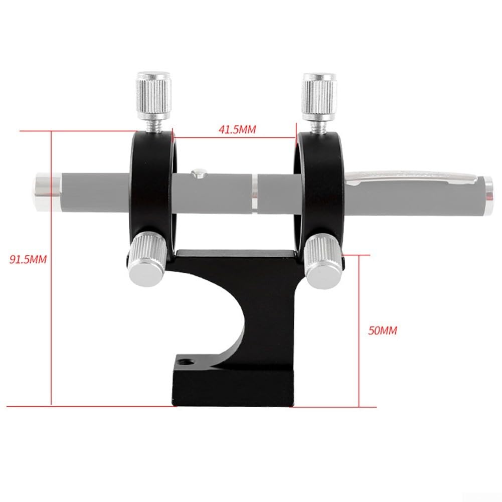 Soporte de aleación de aluminio para telescopio astronómico de 28-32 mm con tornillos antideslizantes, color negro y plateado (negro)