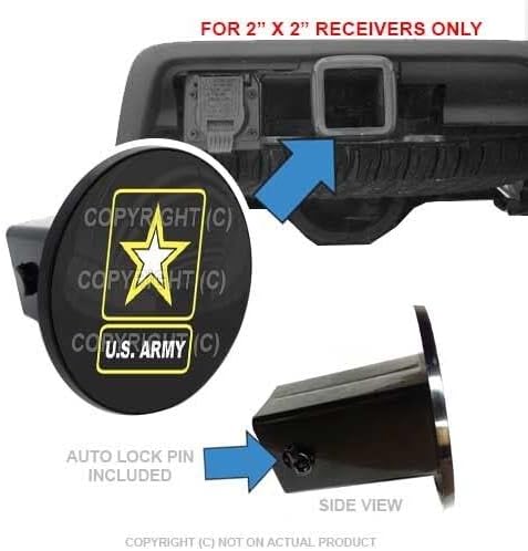 Custom Class 3 Tow Hitch Receiver 2" Insert Plug Truck & SUV - Army Star Logo Style-9856-6707