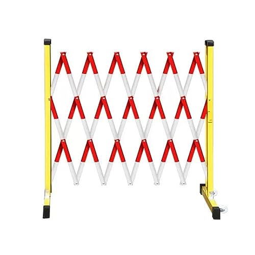 Ausziehbare Metallabsperrung mit Rollen – Leicht montierbares, mobiles Zauntor zur Verkehrsregelung bei Baustellen und Wartungsarbeiten