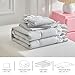 Shxime 4 Pieces Double Layer Toddler Bedding Set - Light Grey& White Ruffle Fringe 4 Pieces Toddler Bed Set - 1 Comforter 1 Fitted Sheet 1 Flat Sheet 1 Pillowcase for Baby Boys and Girls Light Grey
