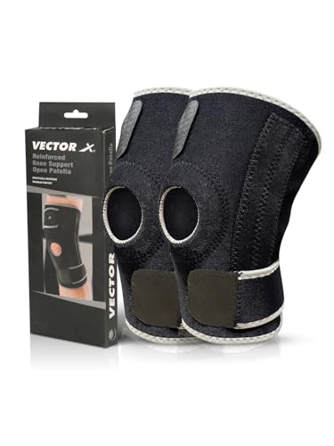 Image of Vector X VNS-7205 Knee Support Knee Cap Pair /Knee Brace for Knee Pain Relief for Men Women Knee Support for Fitness, Powerlifting, Deadlift, Squats (Pack of 2)