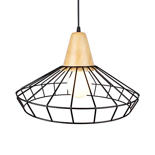 Suspension cage d'oiseau bois rétro luminaire encastré