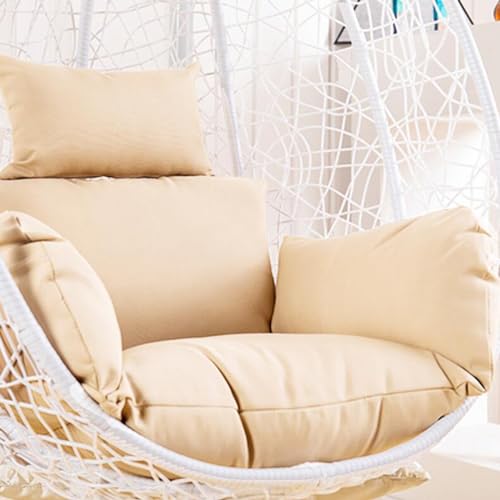 Egg Chair Swing Cushion Outdoor, Hanging Egg Chair Cushion, Hanging Basket Chair Cushion, Hanging Hammock Chair Cushion Replacement, Garden Seat Pad, Patio,(Only Cushio(Color:Off-White (Waterproof))