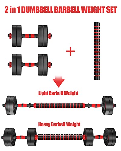 Adjustable Dumbbells Barbell Set 20Lbs With Connecting Rod,Ajumker Dumbbells Barbell Set,Adjustable Dumbbells Set,Lifting Training Set For Men Women,Body Workout Home Gym Home Heavy Dumbbells #TOP3