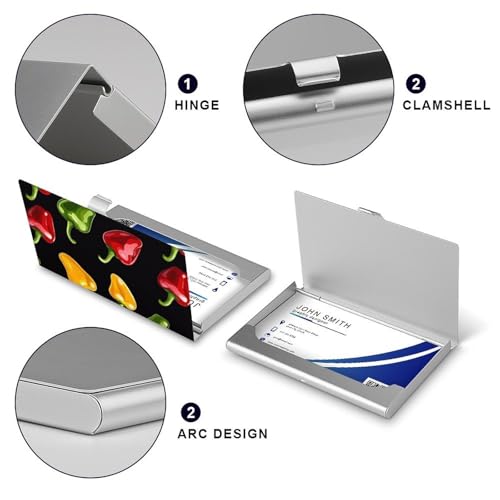 Colorful Chili Pepper Business Card Case Pocket Card Holder Slim Card Wallet for Men Women4