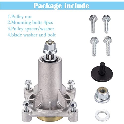 Spindle Assembly Fits For Craftsman/Husqvarna/Ariens/Poulan - Mandrel Fit For 42" 46" 48" 54" Mower Deck, With Thread Bolts And Grease Fittings, Replaces 192810 532187292 532187281 567253301 587819701 #TOP5
